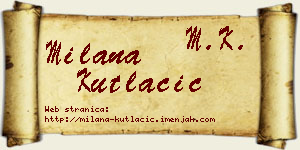 Milana Kutlačić vizit kartica